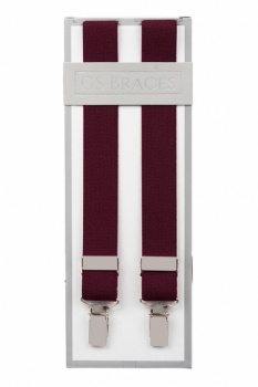 Slim 25mm Burgundy Trouser Braces